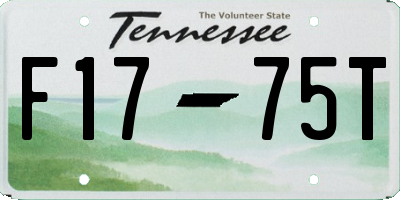 TN license plate F1775T