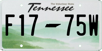 TN license plate F1775W