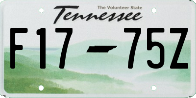 TN license plate F1775Z