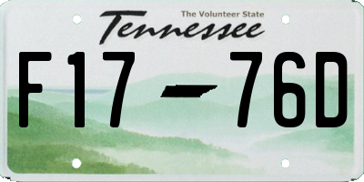 TN license plate F1776D