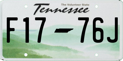 TN license plate F1776J