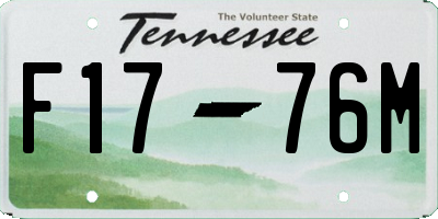 TN license plate F1776M