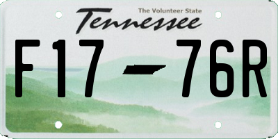 TN license plate F1776R