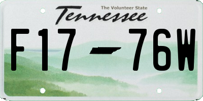 TN license plate F1776W