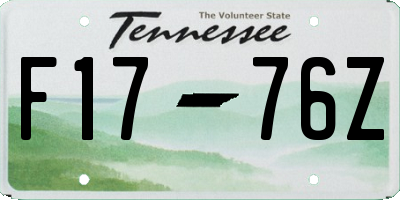 TN license plate F1776Z