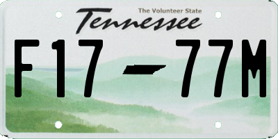 TN license plate F1777M