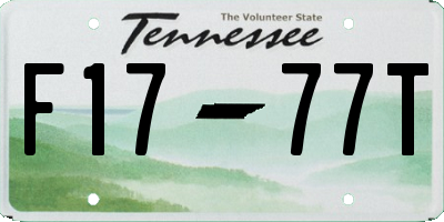 TN license plate F1777T