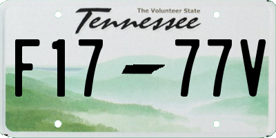 TN license plate F1777V