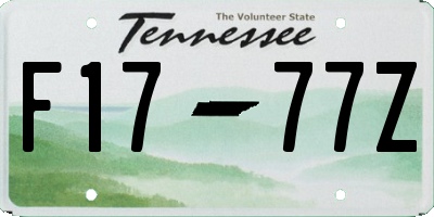 TN license plate F1777Z