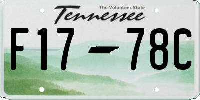TN license plate F1778C