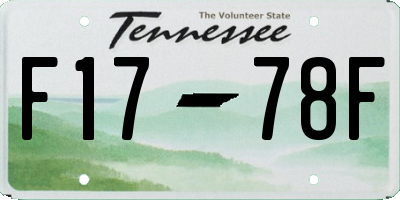 TN license plate F1778F