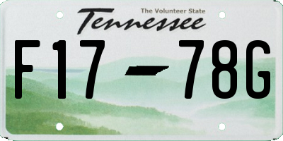 TN license plate F1778G