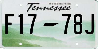 TN license plate F1778J