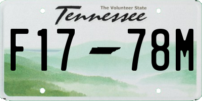 TN license plate F1778M