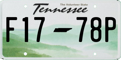 TN license plate F1778P