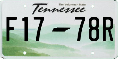 TN license plate F1778R