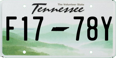 TN license plate F1778Y