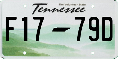 TN license plate F1779D
