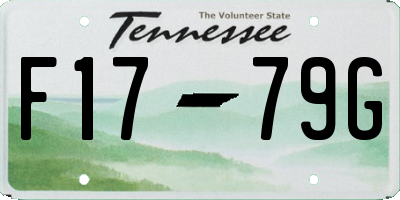 TN license plate F1779G