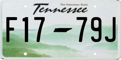TN license plate F1779J