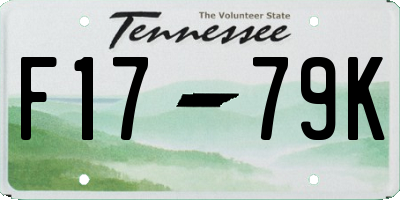 TN license plate F1779K