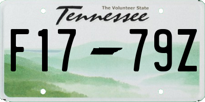 TN license plate F1779Z