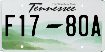 TN license plate F1780A