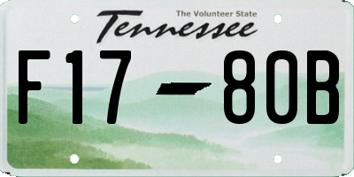 TN license plate F1780B