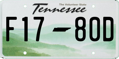 TN license plate F1780D