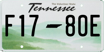 TN license plate F1780E