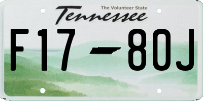 TN license plate F1780J