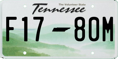 TN license plate F1780M