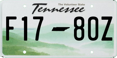 TN license plate F1780Z