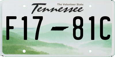 TN license plate F1781C