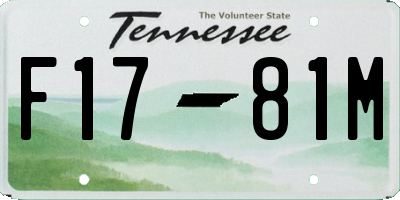 TN license plate F1781M