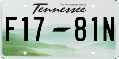 TN license plate F1781N