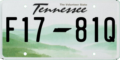 TN license plate F1781Q