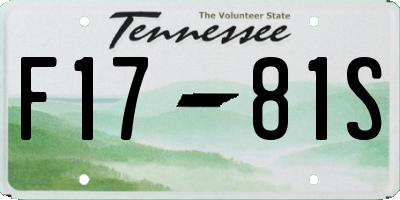 TN license plate F1781S