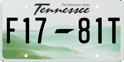 TN license plate F1781T