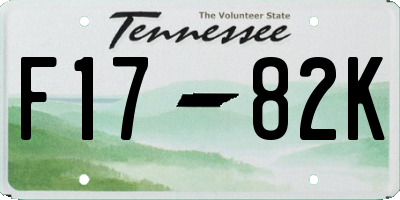 TN license plate F1782K