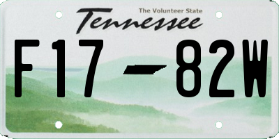 TN license plate F1782W
