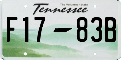 TN license plate F1783B