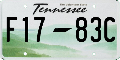 TN license plate F1783C