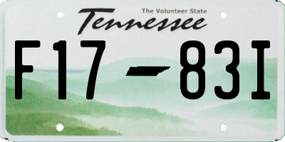 TN license plate F1783I