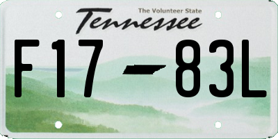 TN license plate F1783L