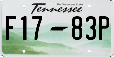 TN license plate F1783P