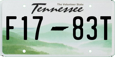 TN license plate F1783T