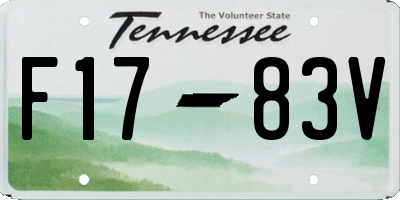 TN license plate F1783V