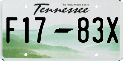 TN license plate F1783X