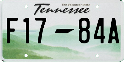 TN license plate F1784A
